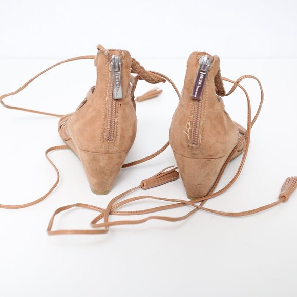 BCBGeneration Faux Suede Gladiator Wedge Sandals Sz 7 - Picture 3 of 4